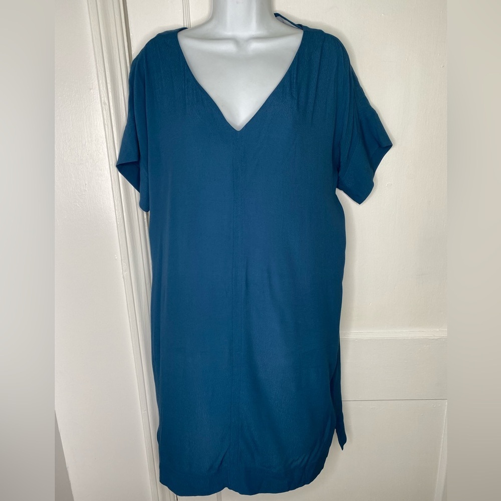 Madewell Teal V-Neck Women's Dress
